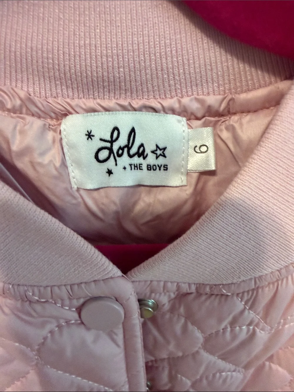 Lola and The Boys Light Pink Quilted Heart Jacket